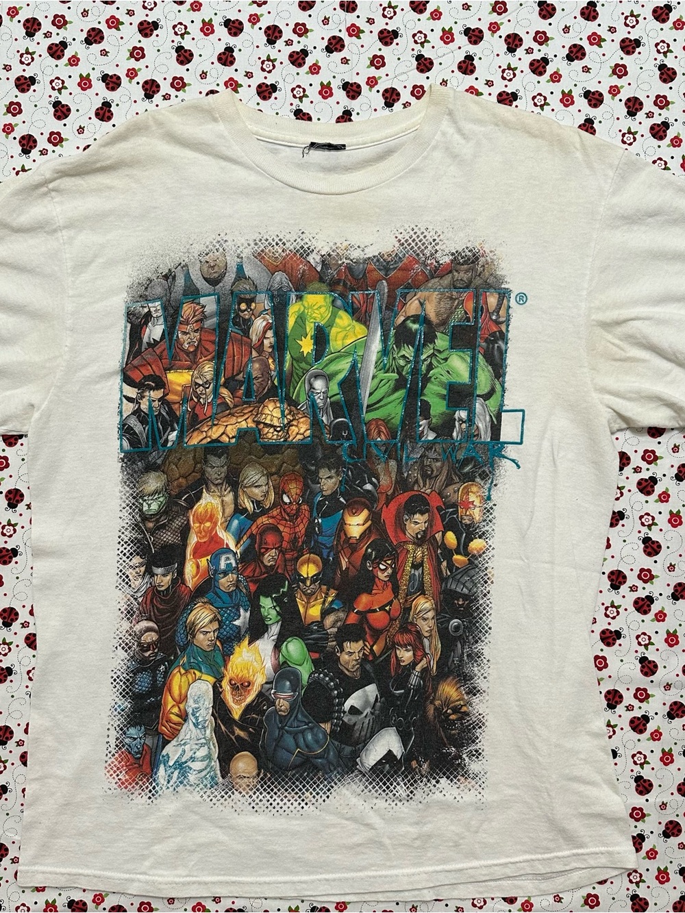 Vintage Marvel Civil War Mad Engine Superhero Graphic T-Shirt Size M